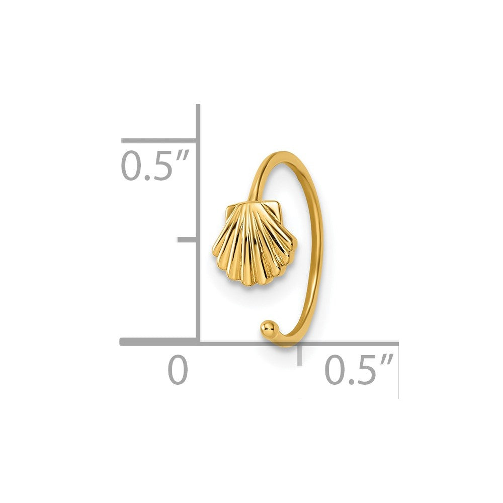 14K Gelbgold 20 Stärke Muschel Nasen Ring / Ohr Manschette