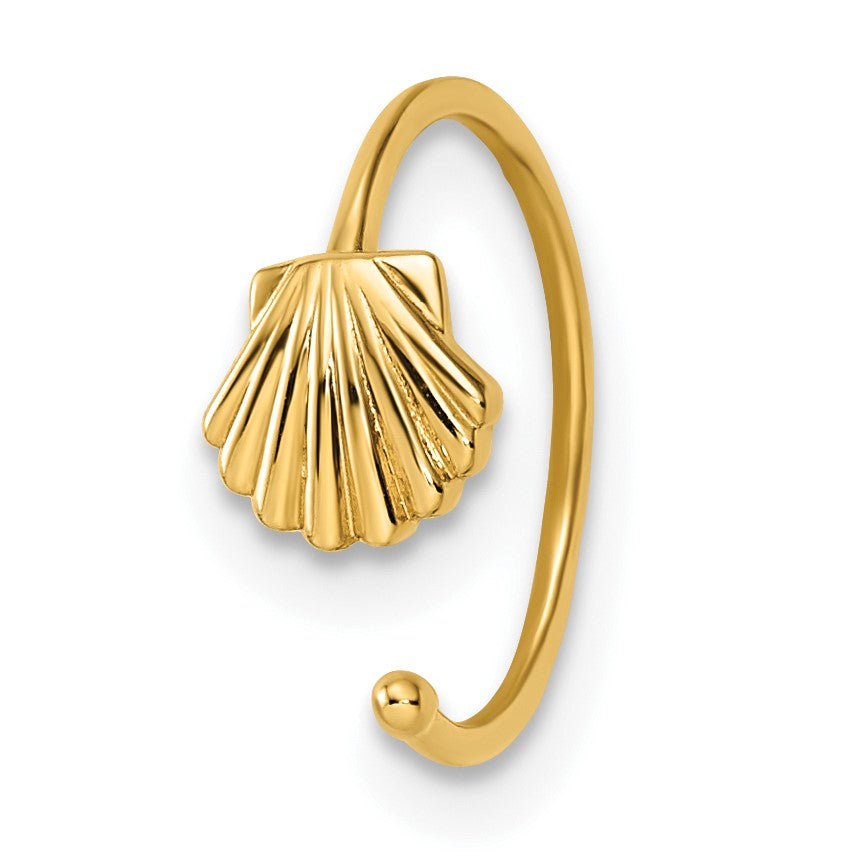 14K Gelbgold 20 Stärke Muschel Nasen Ring / Ohr Manschette