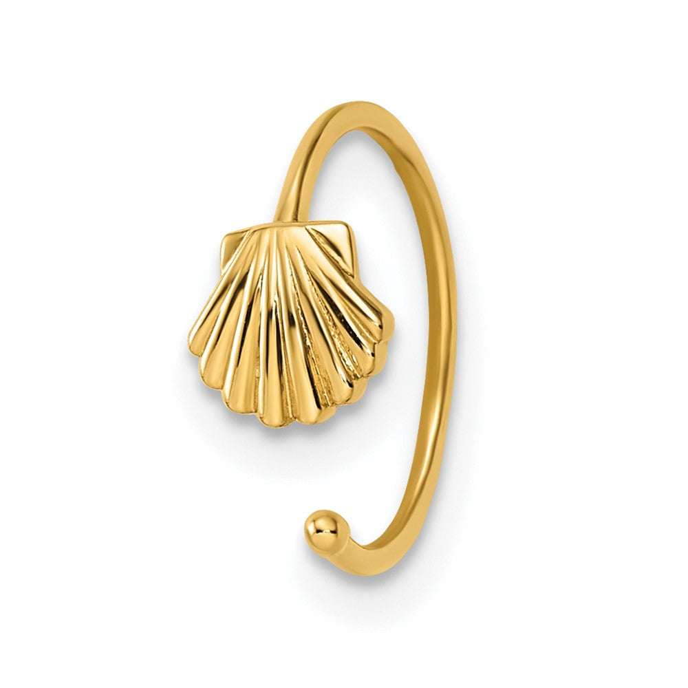 14K Gelbgold 20 Stärke Muschel Nasen Ring / Ohr Manschette