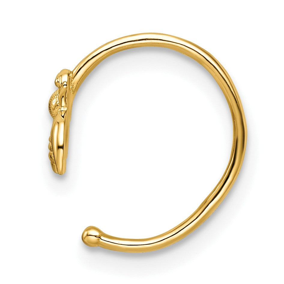 14K Gelbgold 18 Stärke Bumble Biene Nasen Ring / Ohr Manschette