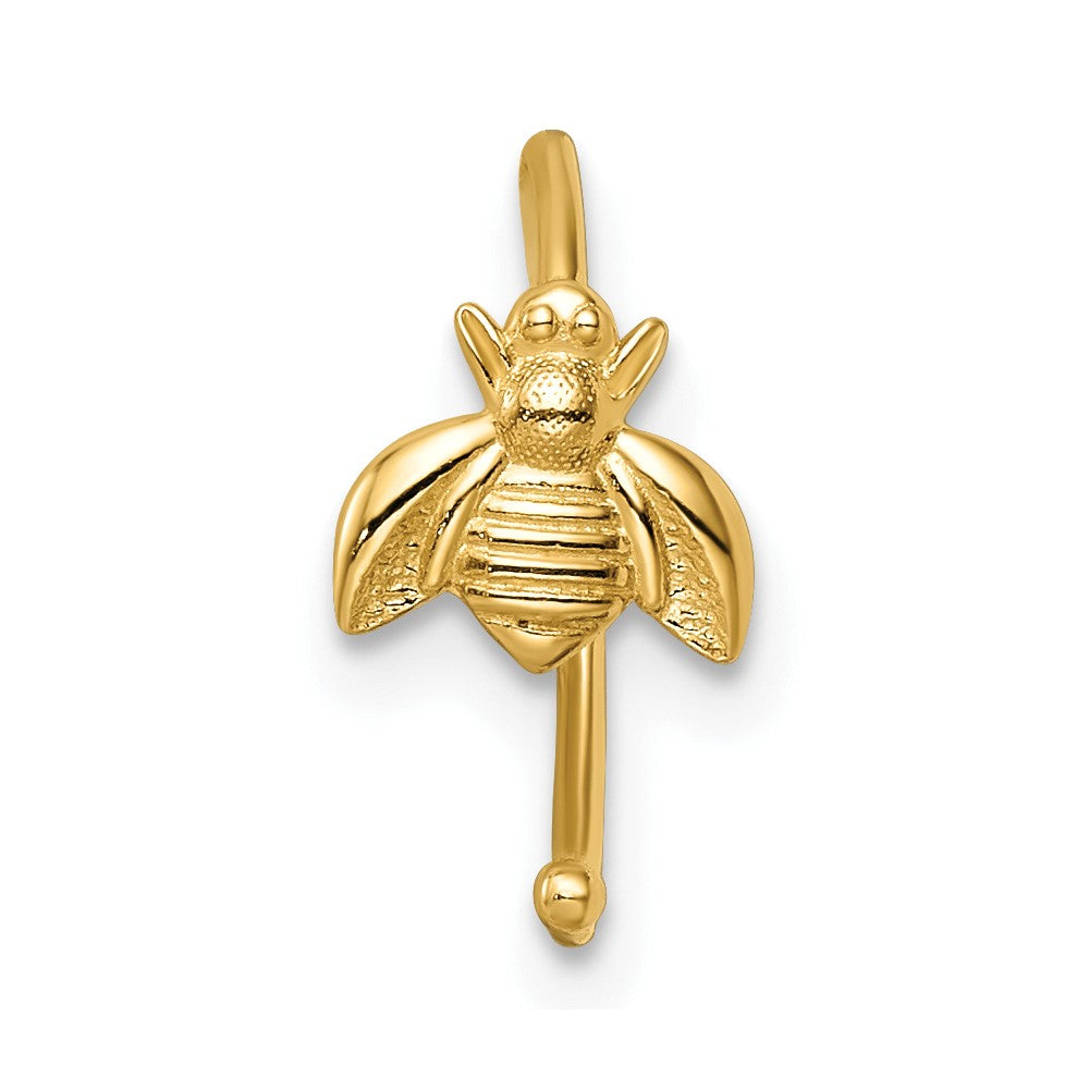 14K Gelbgold 18 Stärke Bumble Biene Nasen Ring / Ohr Manschette
