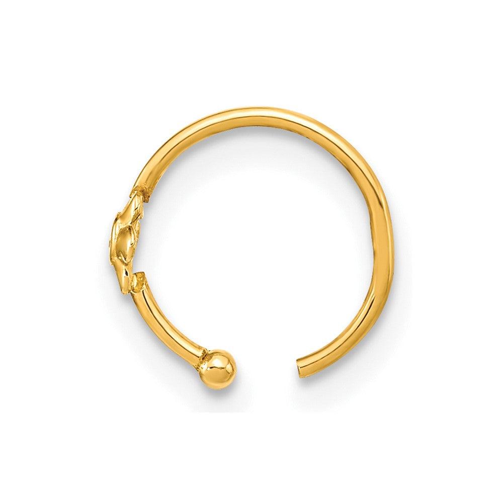 14K Gelbgold 18 Stärke Creole mit Zirkonia Nasen Ring Body Schmuck