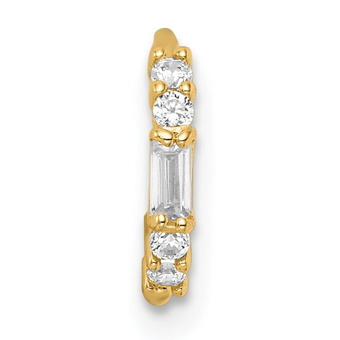14K Gelbgold 20 Stärke Zirkonia Nasen Ring / Ohr Manschette