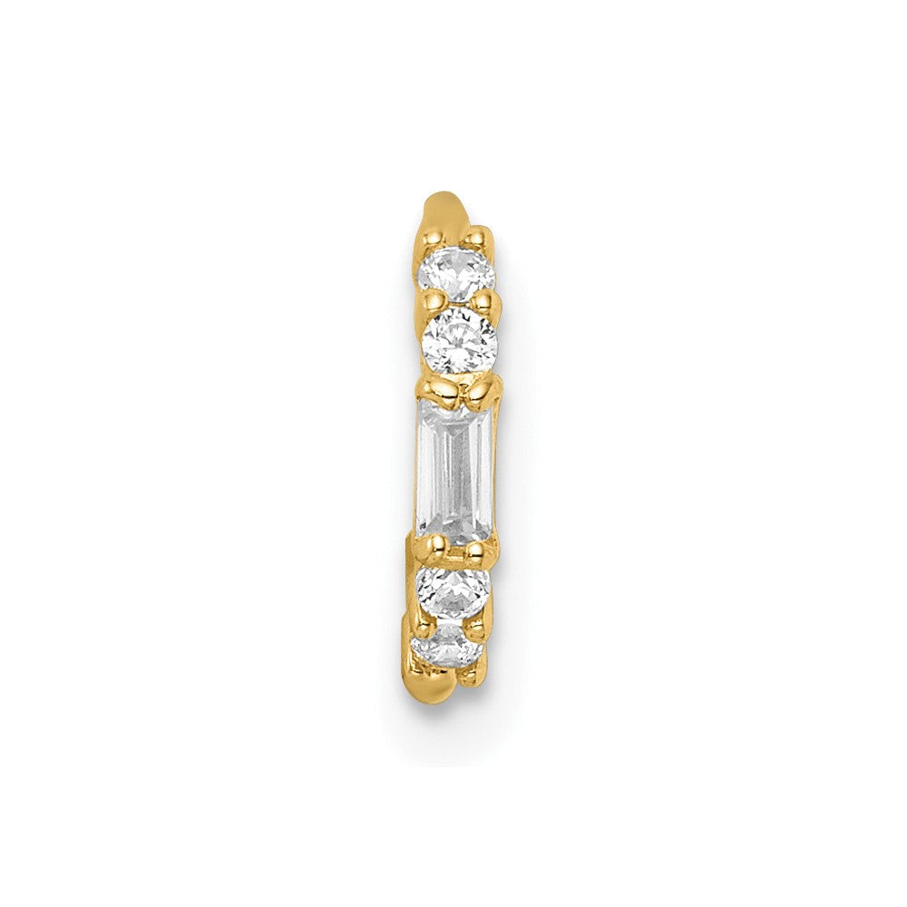 14K Gelbgold 20 Stärke Zirkonia Nasen Ring / Ohr Manschette