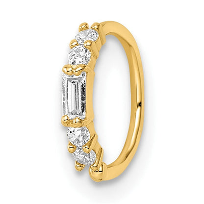 14K Gelbgold 20 Stärke Zirkonia Nasen Ring / Ohr Manschette