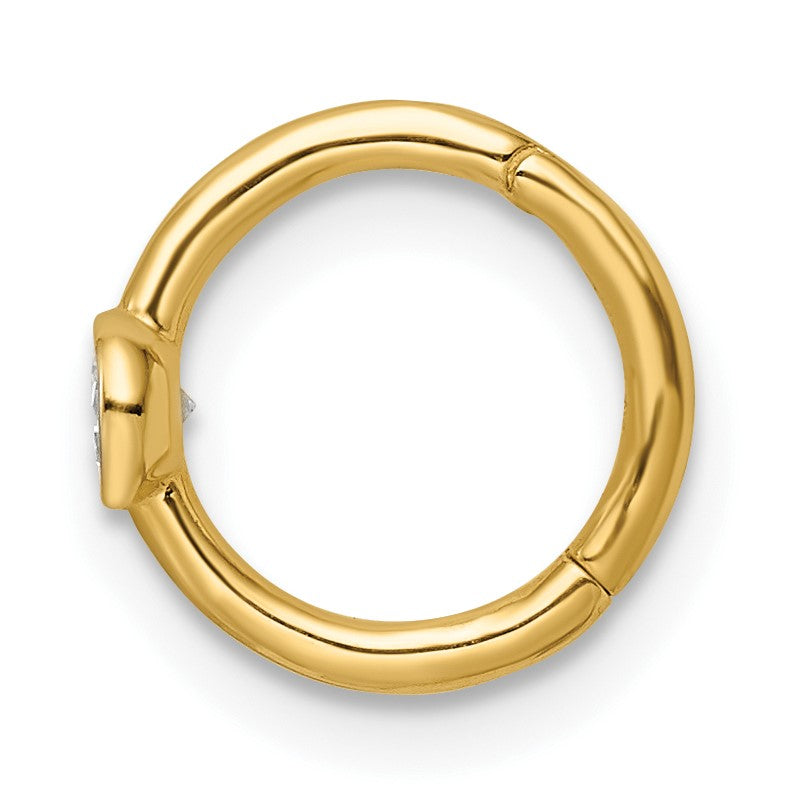 14K Gelbgold 16 Stärke Poliert Zirkonia Cartilage Ring