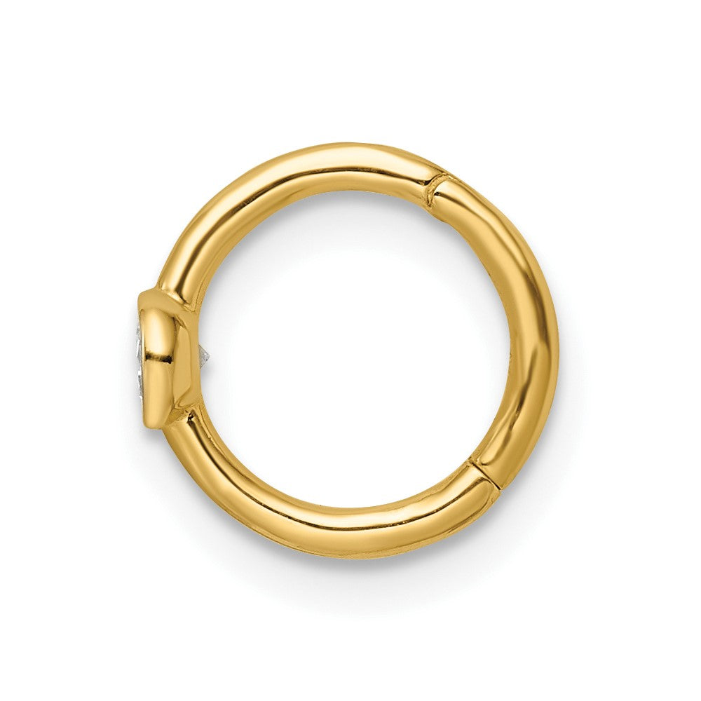 14K Gelbgold 16 Stärke Poliert Zirkonia Cartilage Ring