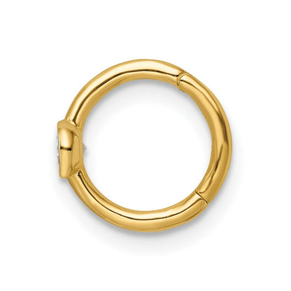 14K Gelbgold 16 Stärke Poliert Zirkonia Cartilage Ring