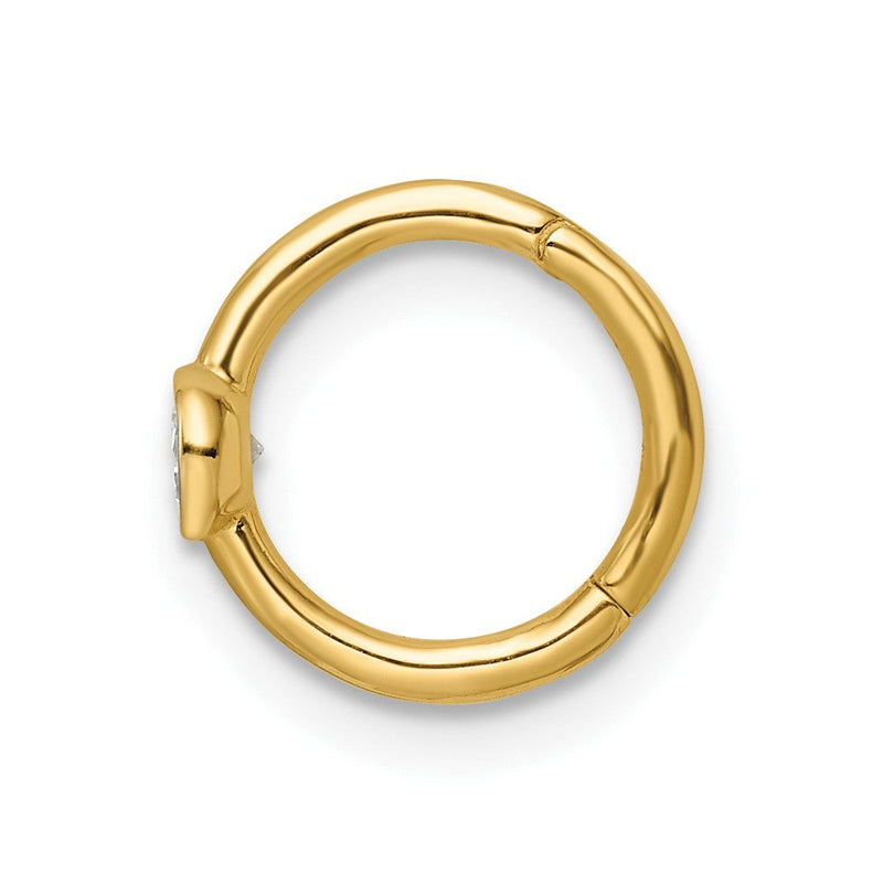 14K Gelbgold 16 Stärke Poliert Zirkonia Cartilage Ring