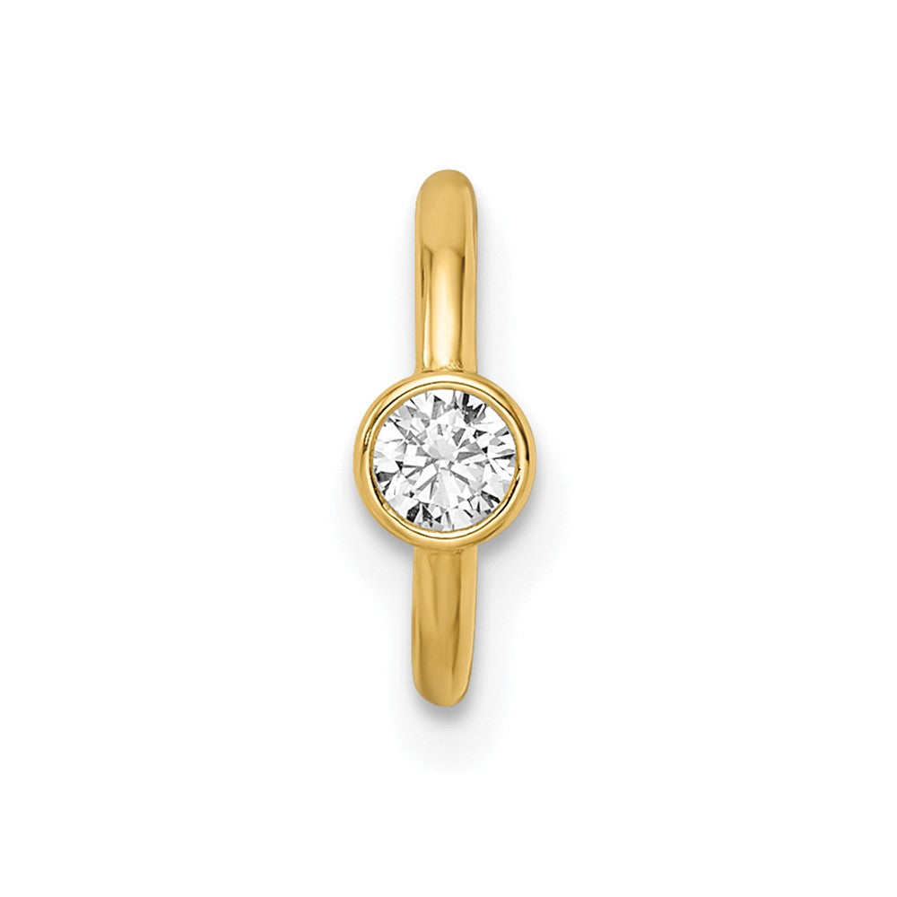 14K Gelbgold 16 Stärke Poliert Zirkonia Cartilage Ring