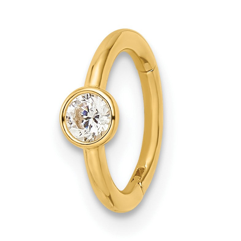 14K Gelbgold 16 Stärke Poliert Zirkonia Cartilage Ring