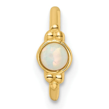 14K Gelbgold 18 Stärke Erzeugt Opal Cartilage Ring