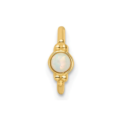 14K Gelbgold 18 Stärke Erzeugt Opal Cartilage Ring