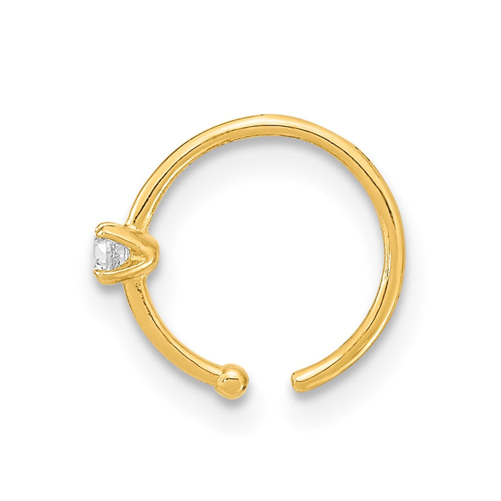 14K Gelbgold 20 Stärke Zirkonia Creole Nasen Ring Body Schmuck