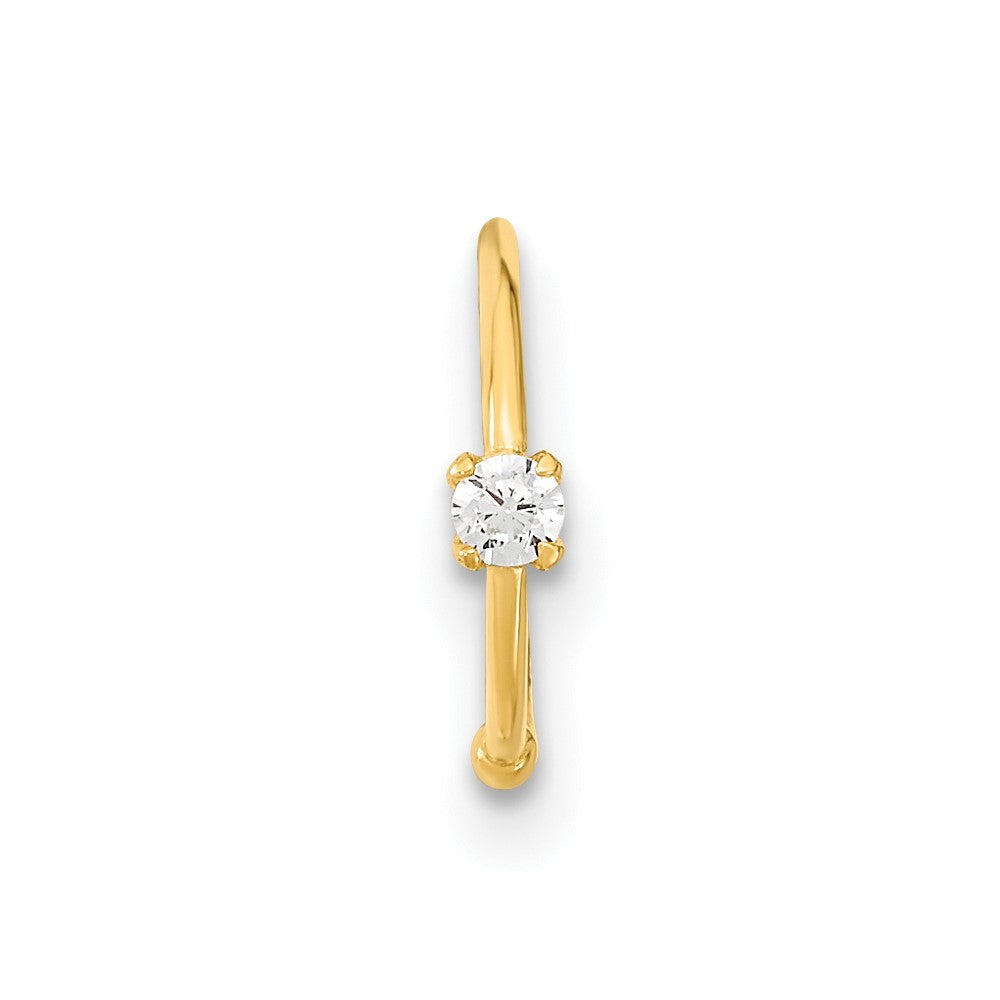 14K Gelbgold 20 Stärke Zirkonia Creole Nasen Ring Body Schmuck