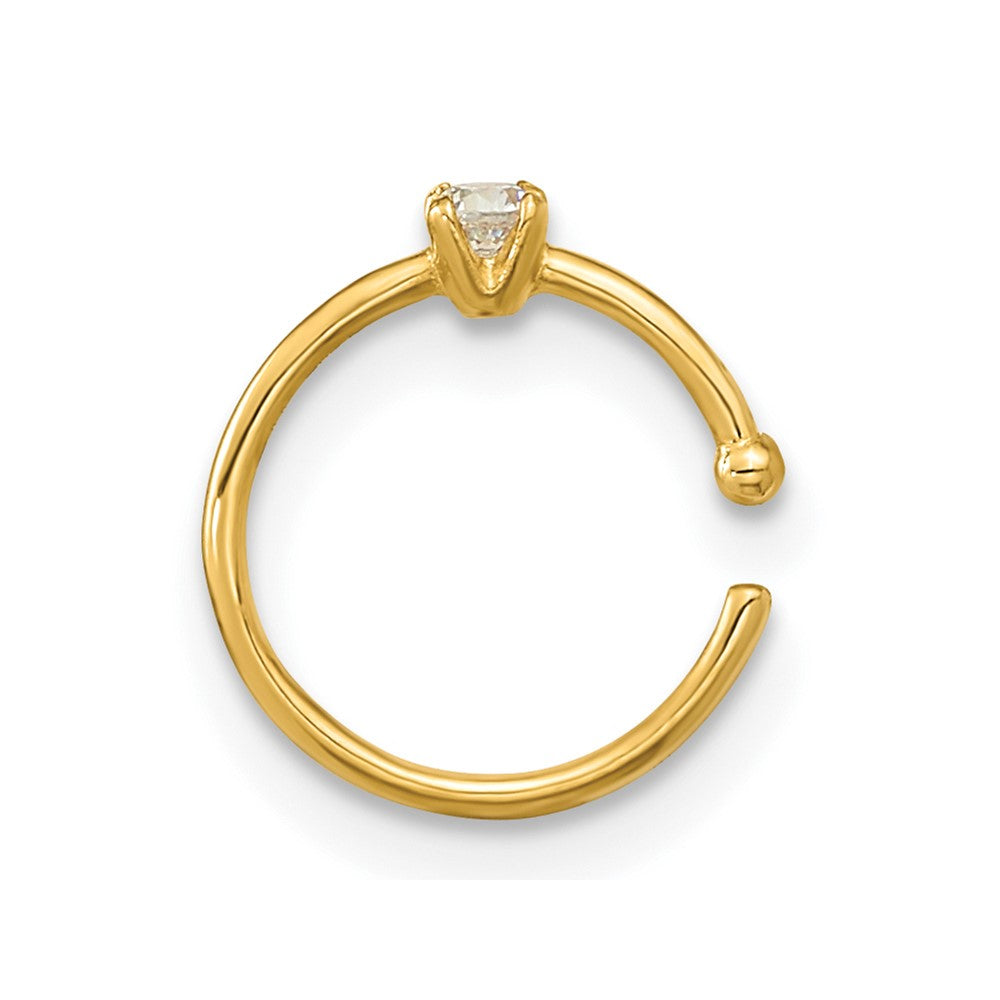 14K Gelbgold 20 Stärke Zirkonia Creole Nasen Ring Body Schmuck