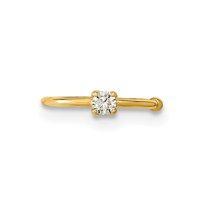 14K Gelbgold 20 Stärke Zirkonia Creole Nasen Ring Body Schmuck