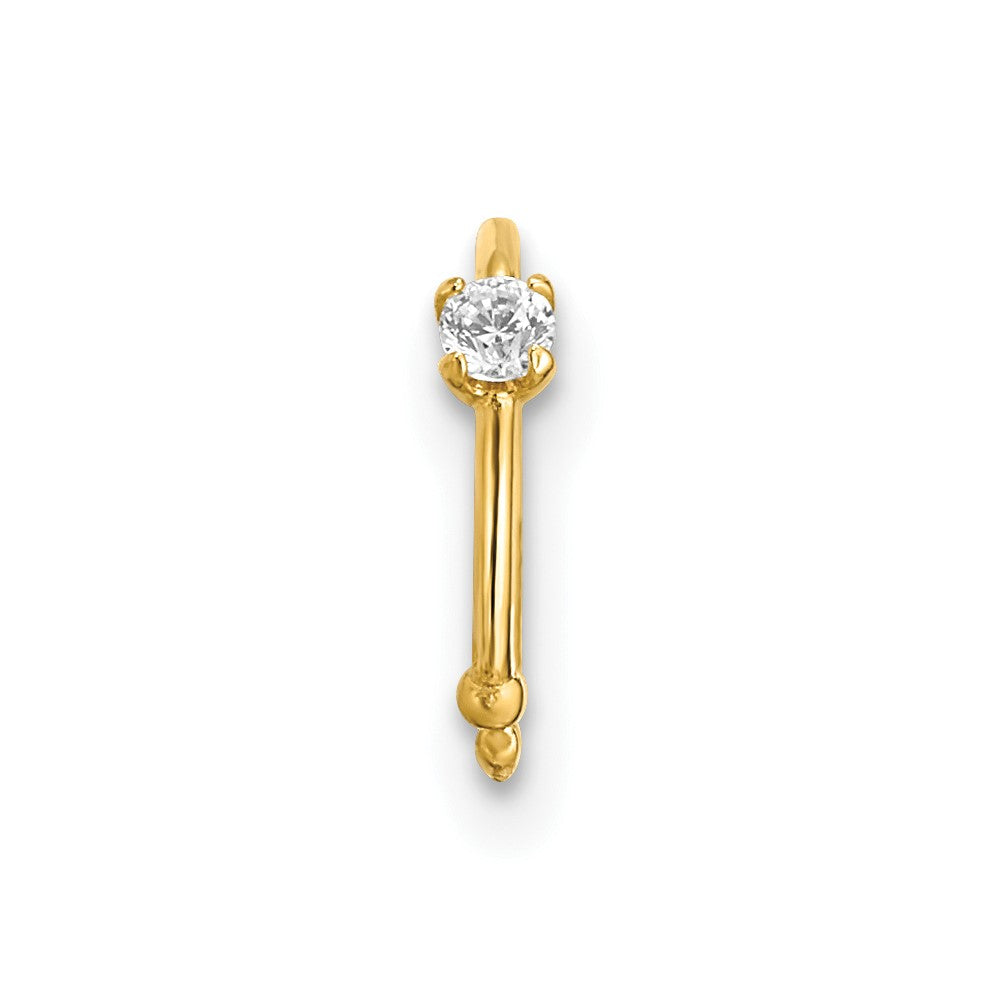 14K Gelbgold 20 Stärke Zirkonia Creole Nasen Ring Body Schmuck