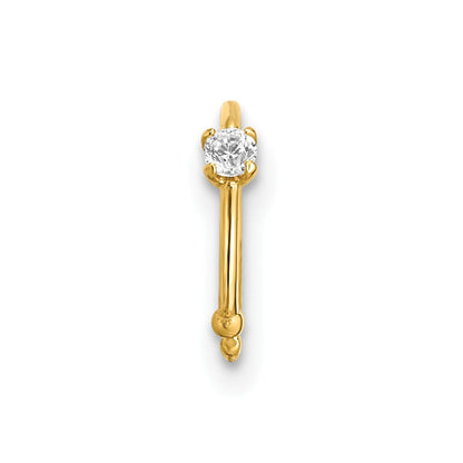 14K Gelbgold 20 Stärke Zirkonia Creole Nasen Ring Body Schmuck