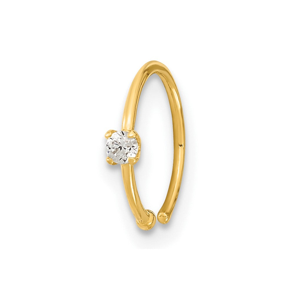 14K Gelbgold 20 Stärke Zirkonia Creole Nasen Ring Body Schmuck