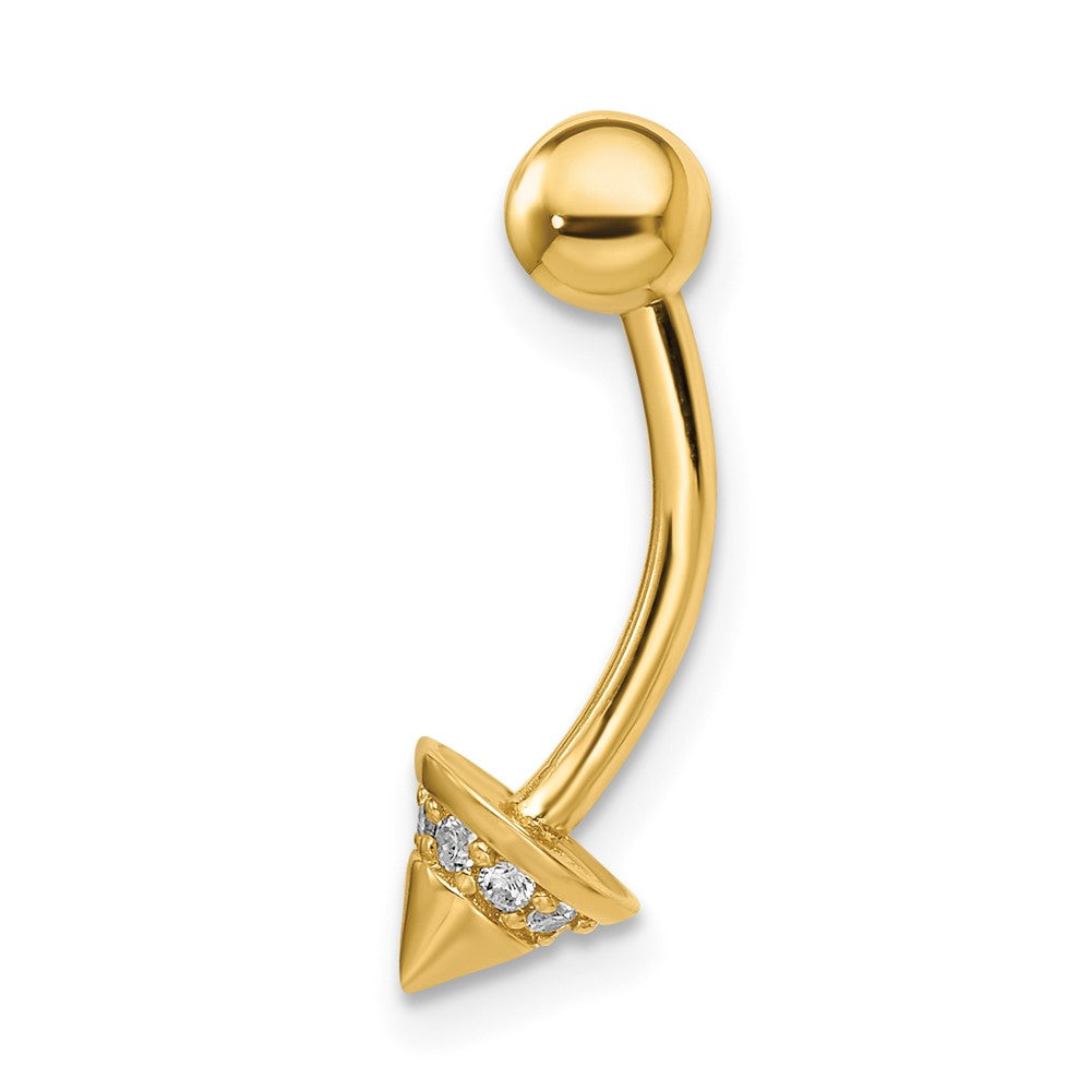 14K Gelbgold 14 Stärke Zirkonia Cone Belly Ring