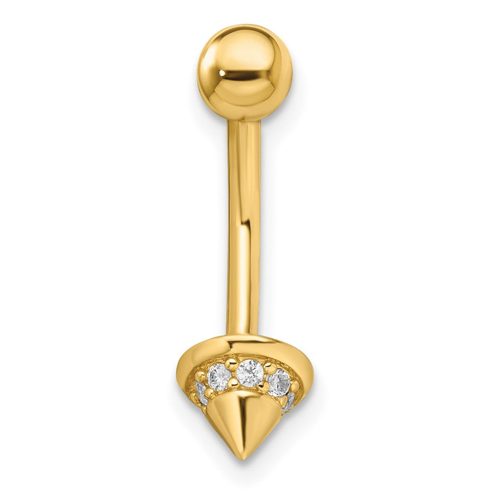 14K Gelbgold 14 Stärke Zirkonia Cone Belly Ring