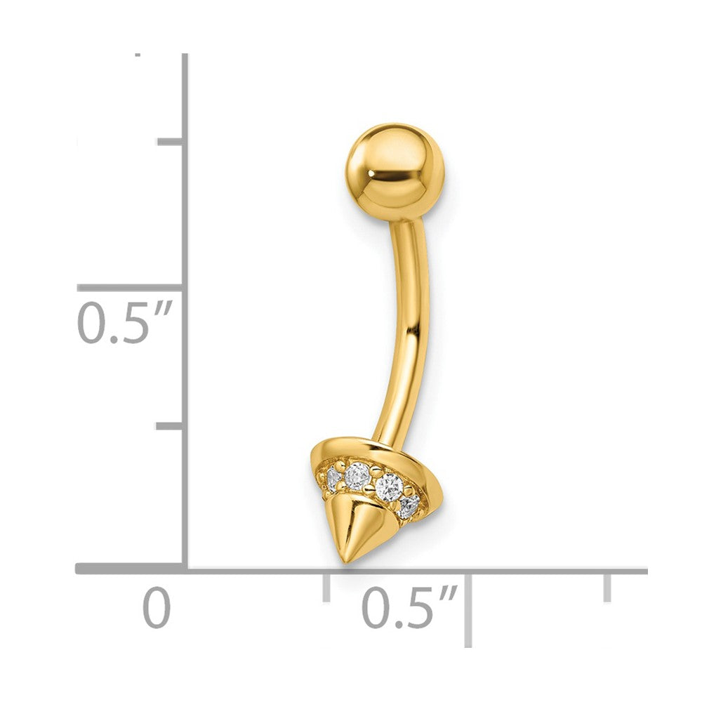14K Gelbgold 14 Stärke Zirkonia Cone Belly Ring