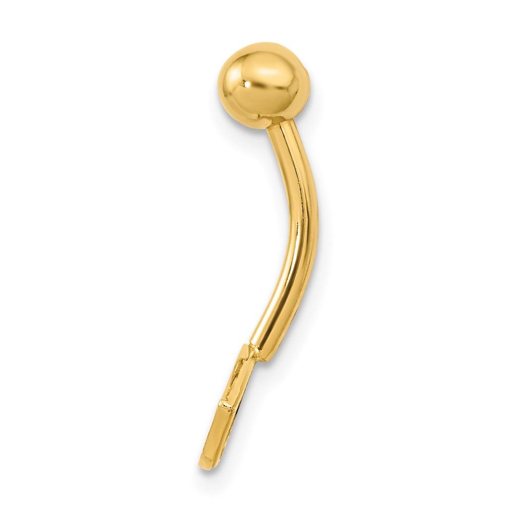 14K Gelbgold 14 Stärke Auge Zirkonia Belly/navel Ring Body Schmuck