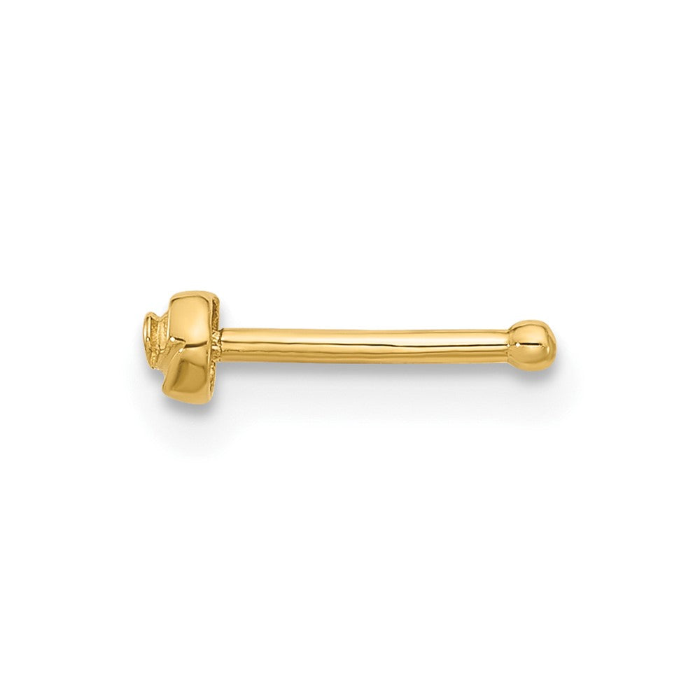 14K Gelbgold Poliert Rose Nasen Ohrstecker
