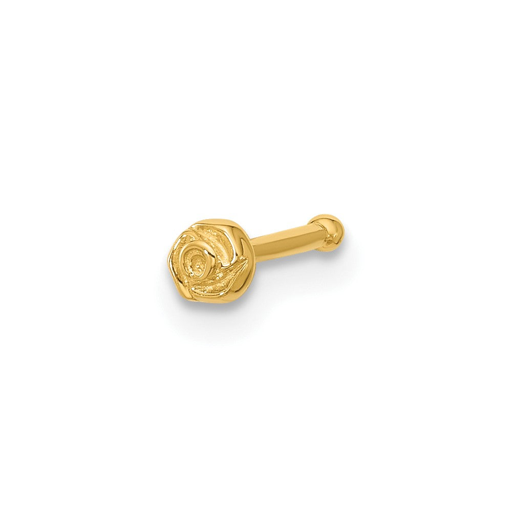 14K Gelbgold Poliert Rose Nasen Ohrstecker