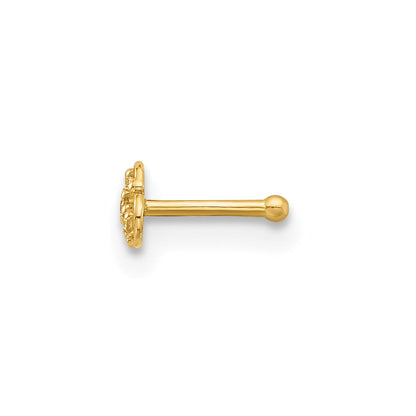 14K Gelbgold Poliert Zirkonia Nasen Ohrstecker