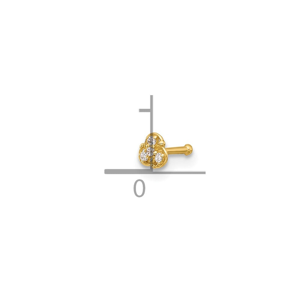 14K Gelbgold Poliert Zirkonia Nasen Ohrstecker