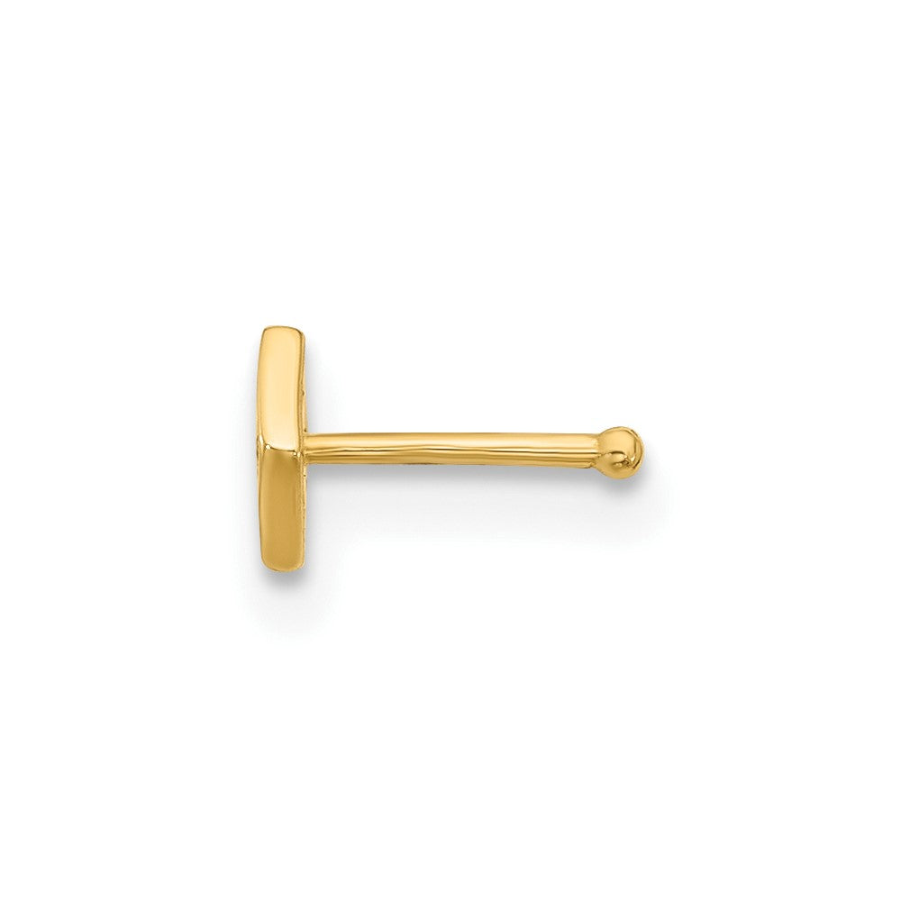 14K Gelbgold Poliert Zirkonia Diamant Geformt Nasen Ohrstecker
