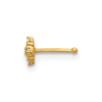 14K Gelbgold Poliert Zirkonia Nasen Ohrstecker