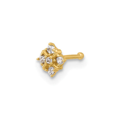 14K Gelbgold Poliert Zirkonia Nasen Ohrstecker