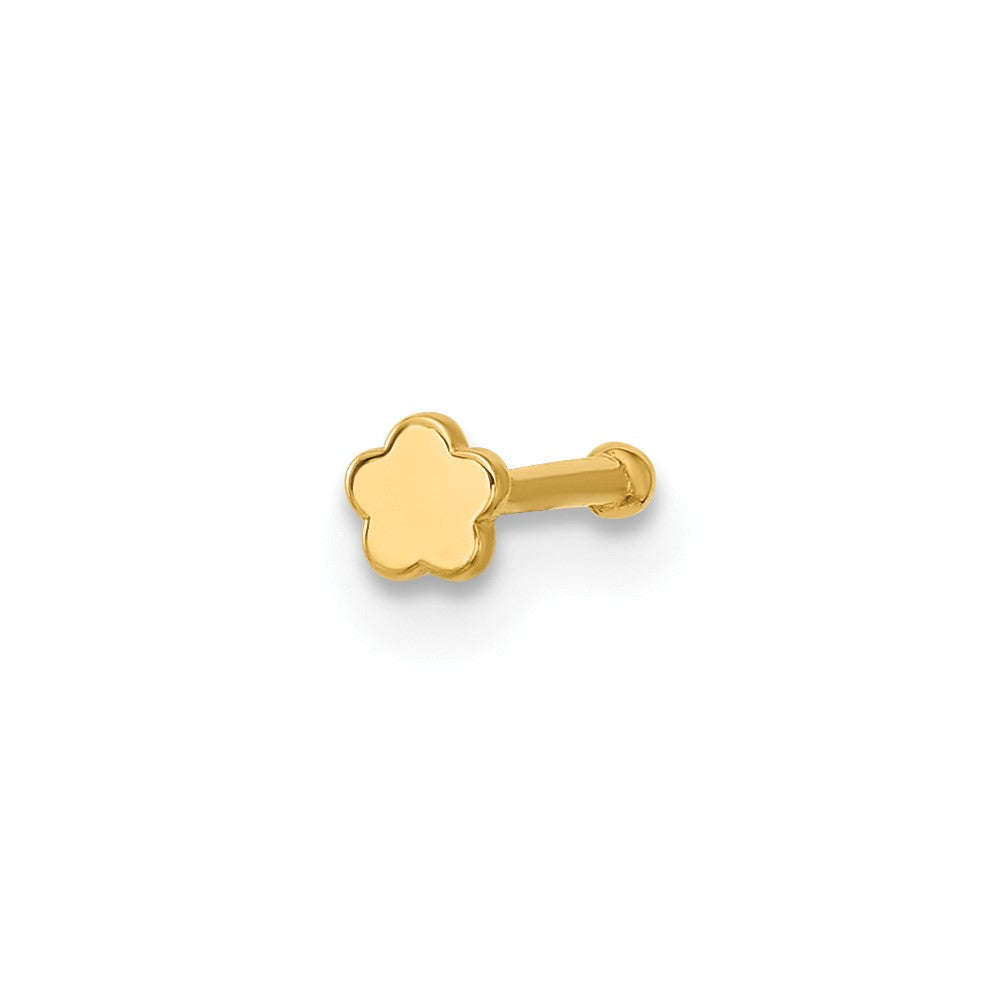 14K Gelbgold Poliert Blume Nasen Ohrstecker