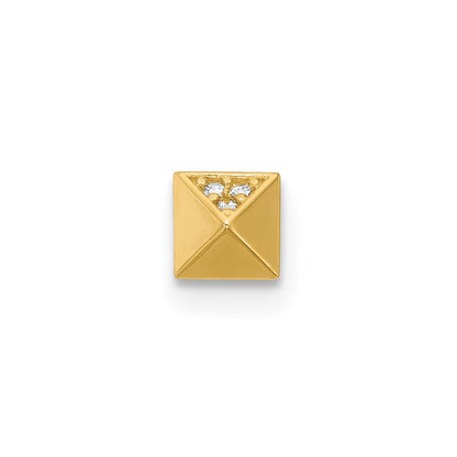 14K Gelbgold Poliert Zirkonia Nasen Ohrstecker