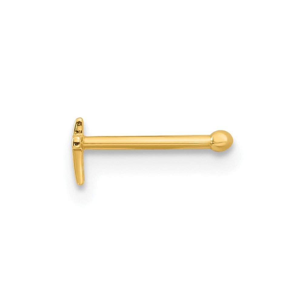 14K Gelbgold Poliert Kreuz Nasen Ohrstecker
