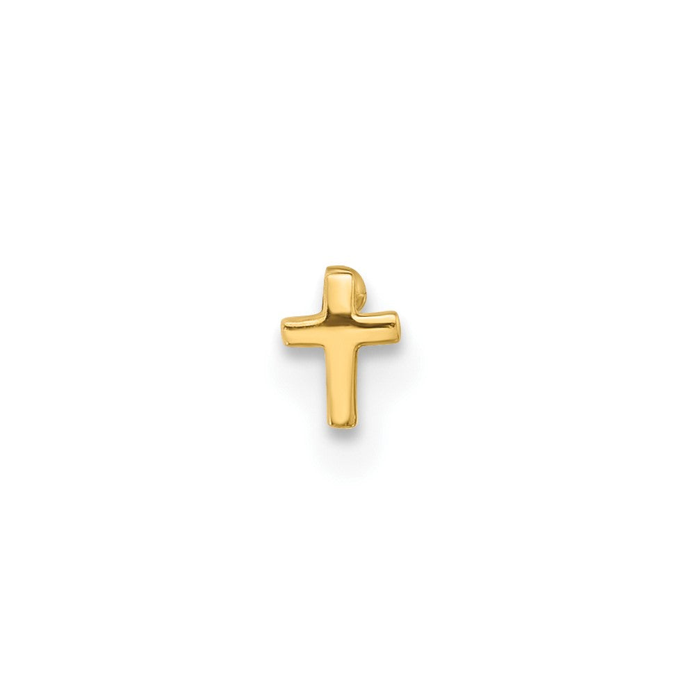 14K Gelbgold Poliert Kreuz Nasen Ohrstecker