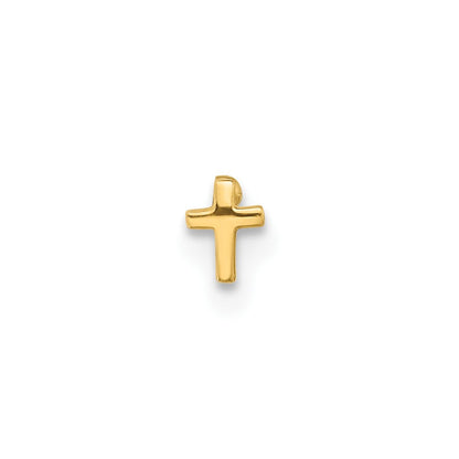 14K Gelbgold Poliert Kreuz Nasen Ohrstecker