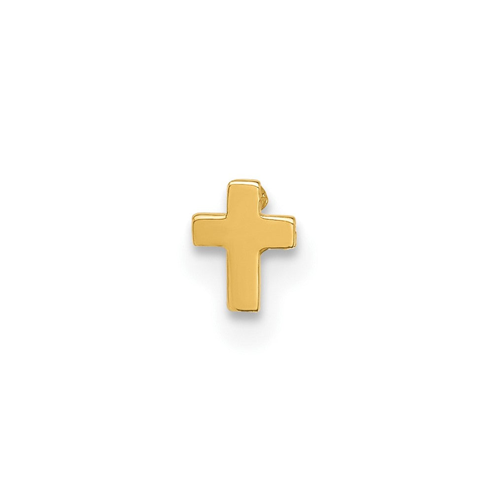 14K Gelbgold Poliert Kreuz Nasen Ohrstecker