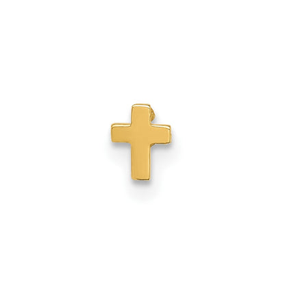 14K Gelbgold Poliert Kreuz Nasen Ohrstecker