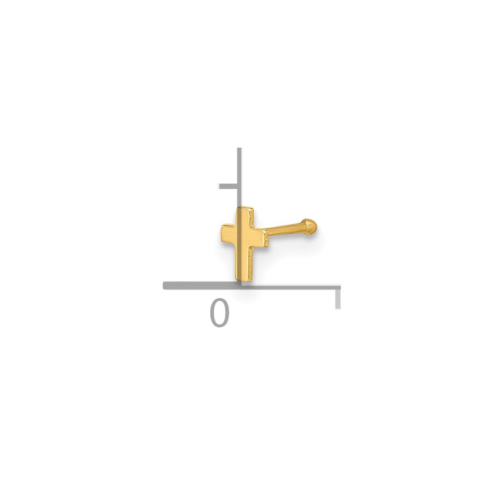 14K Gelbgold Poliert Kreuz Nasen Ohrstecker