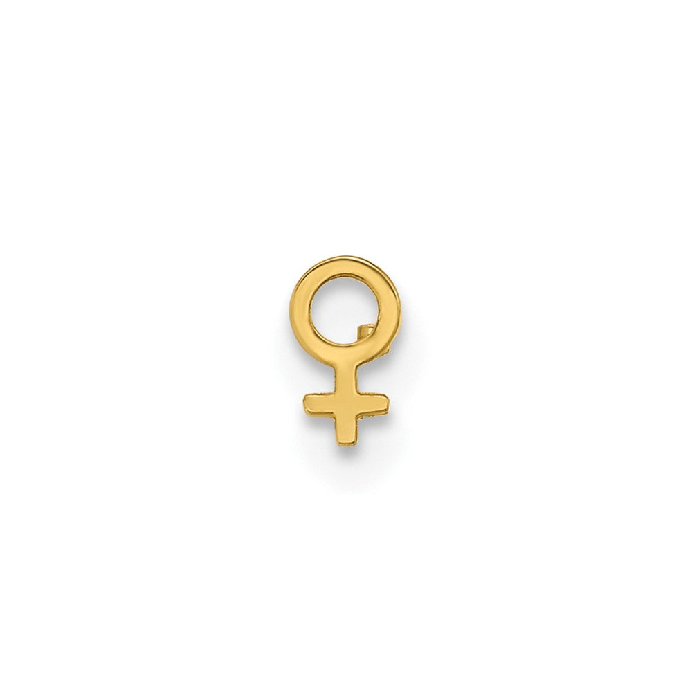 14K Gelbgold Poliert Female Symbol Nasen Ohrstecker