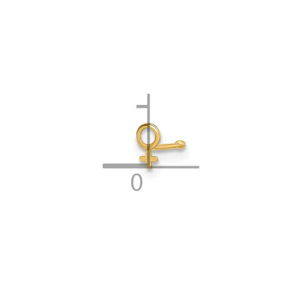 14K Gelbgold Poliert Female Symbol Nasen Ohrstecker