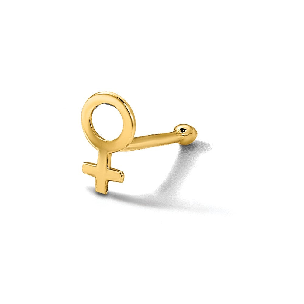 14K Gelbgold Poliert Female Symbol Nasen Ohrstecker
