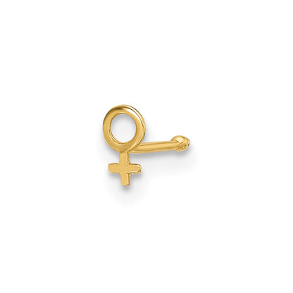 14K Gelbgold Poliert Female Symbol Nasen Ohrstecker