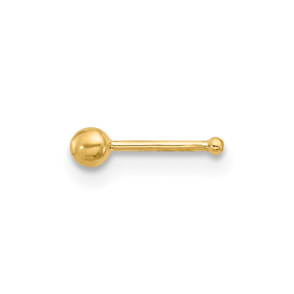 14K Gelbgold Poliert 2.5mm Kugel Nasen Ohrstecker