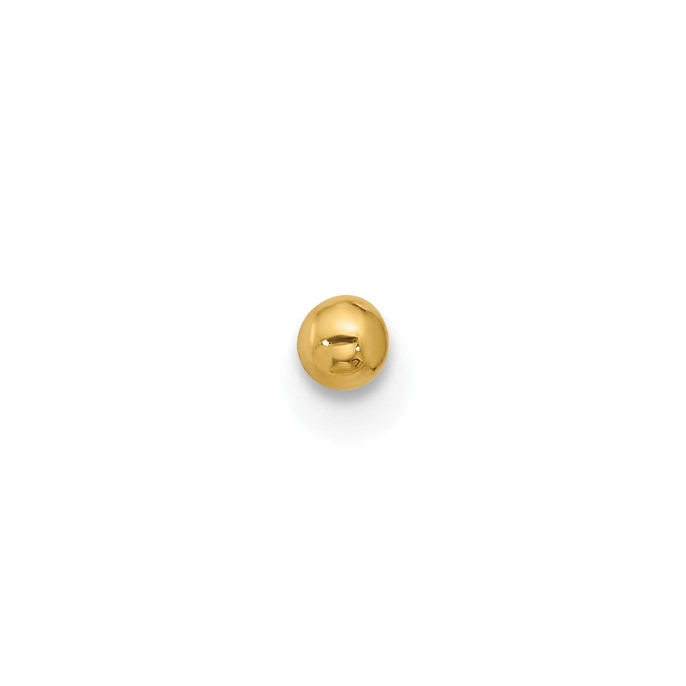 14K Gelbgold Poliert 2.5mm Kugel Nasen Ohrstecker