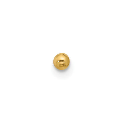 14K Gelbgold Poliert 2.5mm Kugel Nasen Ohrstecker